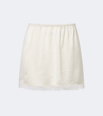 Barb lace-trimmed satin miniskirt | Leset