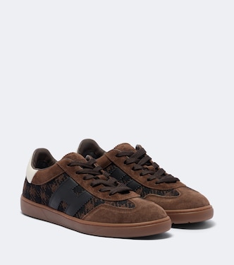H647 leather-trimmed suede sneakers | Hogan