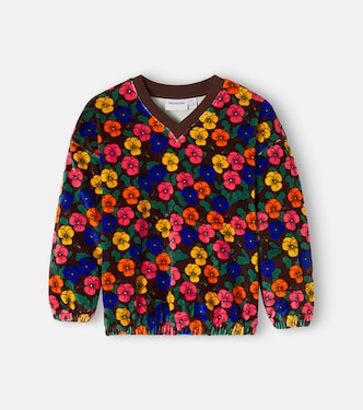 Floral cotton velvet sweatshirt | Mini Rodini