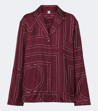Monogram silk twill shirt | Toteme