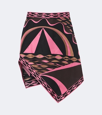 Dune asymmetric silk twill miniskirt | Pucci