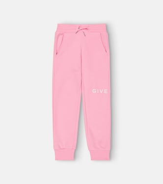 Logo cotton-blend jersey sweatpants | Givenchy Kids