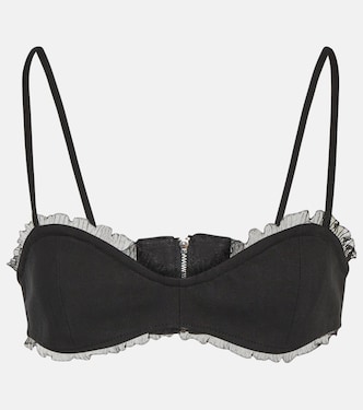 Bralette aus Baumwolle mit Spitze | Ganni