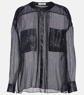 Silk-blend lamé shirt | Dorothee Schumacher