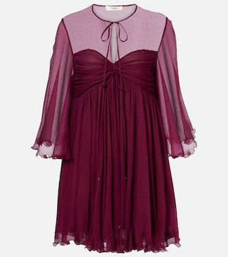 Sheer ruched silk minidress | Chloé