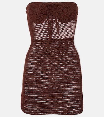 Floral crochet cotton bustier dress | Anna Kosturova