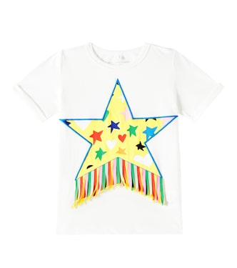 Fringe-trimmed cotton jersey T-shirt | Stella McCartney Kids