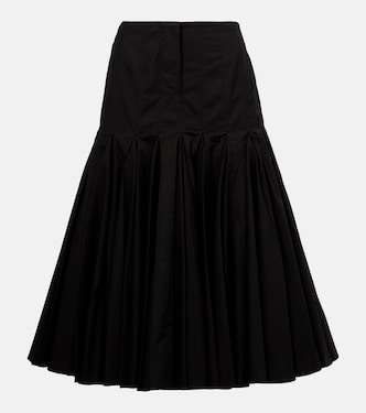 Agave flared cotton poplin midi skirt | Jacquemus