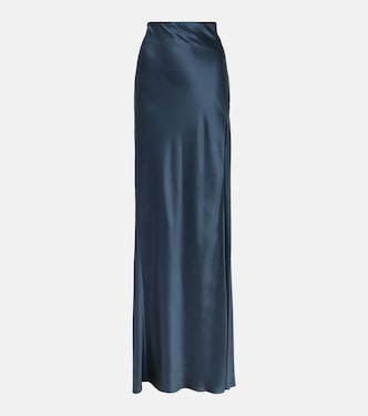 Asymmetric silk satin maxi skirt | The Sei