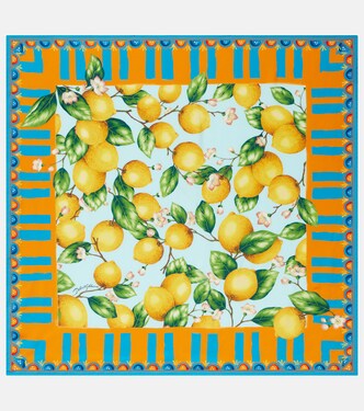Foulard in twill di seta con stampa  | Dolce&Gabbana