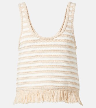 Freida knitted striped cotton top | The Upside