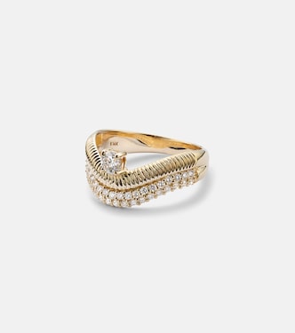 Ring Anjelica aus 14kt Gelbgold (585/1000) mit Diamanten | Stone and Strand