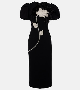 Robe de cocktail en crêpe à ornements | Rebecca Vallance