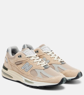 Made In UK 991v2 suede-trimmed sneakers | New Balance