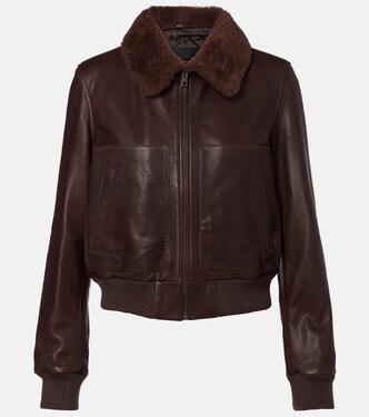 Shearling-trimmed leather jacket | Nili Lotan