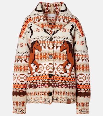 Intarsia oversized virgin wool cardigan | Stella McCartney