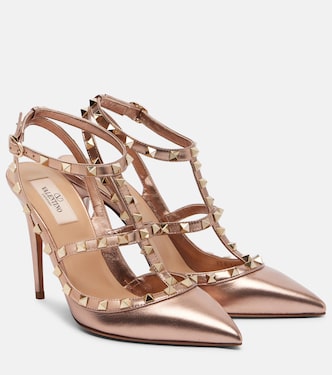 Rockstud 100 metallic leather pumps | Valentino Garavani