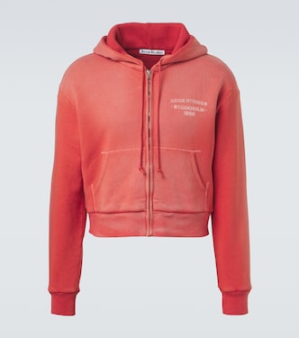 Logo cotton jersey zip-up hoodie | Acne Studios