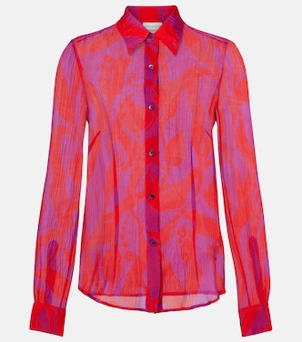 Cloudy printed silk shirt | Dries Van Noten