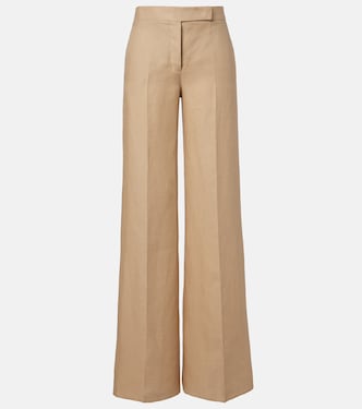 Big pleated linen wide-leg pants  | Max Mara