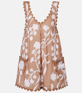 Floral scalloped cotton minidress | Juliet Dunn