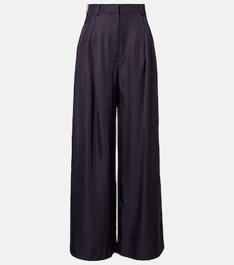 Marfa pleated twill wide-leg pants | The Frankie Shop