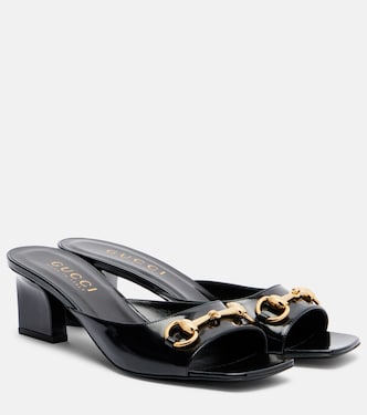 Pantoletten Signora Horsebit aus Lackleder | Gucci