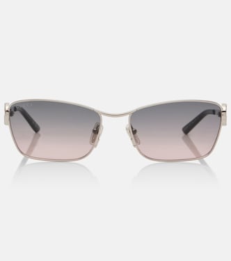 Interlocking G crystal-embellished rectangular sunglasses | Gucci