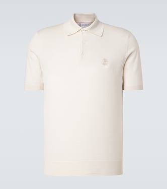 Logo cotton piqué polo shirt | Brunello Cucinelli