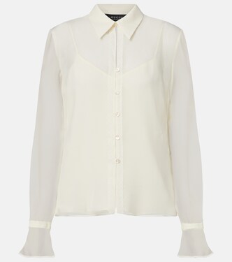 Lace-trimmed silk georgette shirt | Gucci
