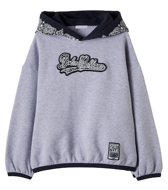 Printed cotton-jersey hoodie  | Dolce&Gabbana Kids