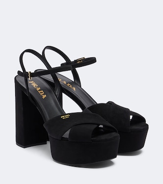 Sandales à plateau en daim | Prada