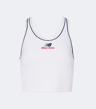 X New Balance Cropped-Top aus Jersey | Miu Miu