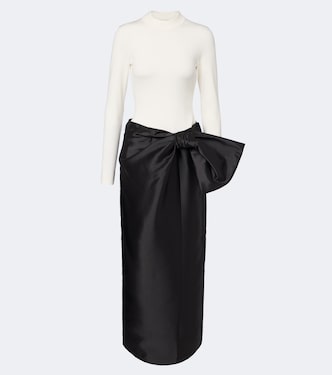 Coralyne bow-detail knitted satin gown | Simkhai