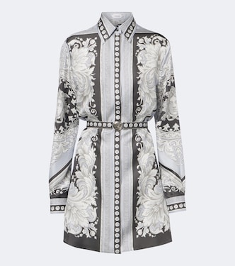 Medusa printed silk twill shirt dress | Versace