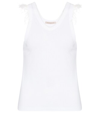 Top aus Baumwolle mit Federn | Christopher Kane