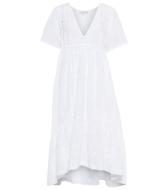 Robe midi en coton à broderies anglaises | Heidi Klein