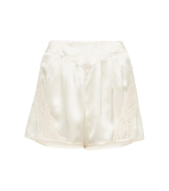 Lace-paneled silk satin shorts | Maison Margiela