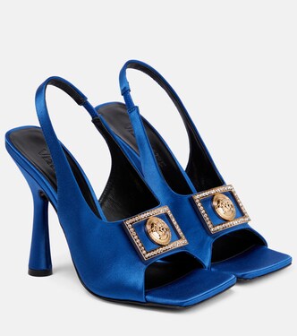 Slingback-Sandalen Medusa aus Satin | Versace