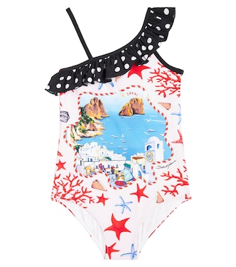 Capri printed ruffled swimsuit | Dolce&Gabbana Kids