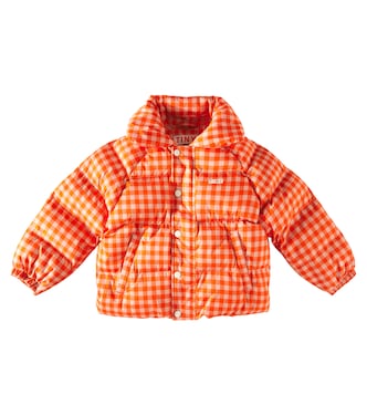 Vichy padded checked cotton jacket | Tinycottons