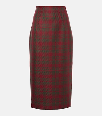 Lorelei plaid wool-blend pencil skirt | Emilia Wickstead