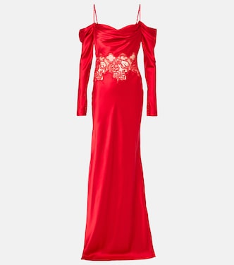 Rubia lace-trimmed silk satin gown | Rebecca Vallance