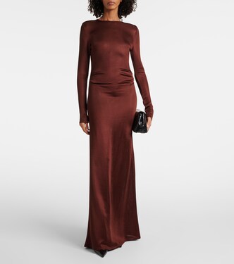Luella draped jersey gown in burgundy - Tove | Mytheresa
