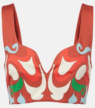 Baia printed cotton-blend crop top | La DoubleJ