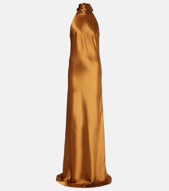 Robe longue Sienna en satin | Galvan