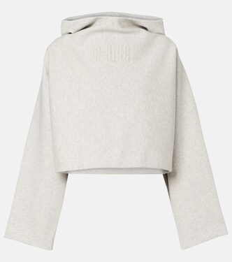 Cropped embossed logo cotton hoodie | Jean Paul Gaultier