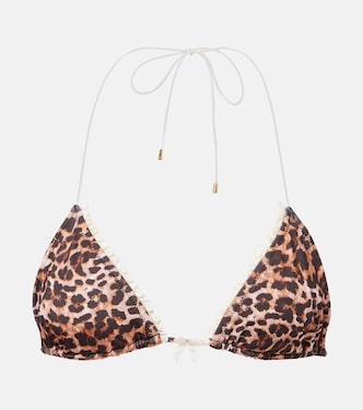 Flora leopard-print bikini top | Bananhot