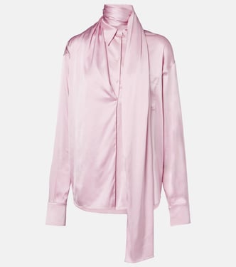 Scarf-detail satin blouse | Acne Studios