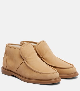 Shearling-lined suede ankle boots | Yves Salomon